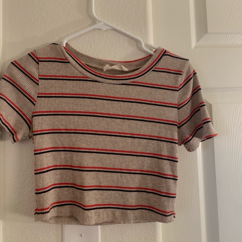 Adorable Ribbed/Striped Crop Top